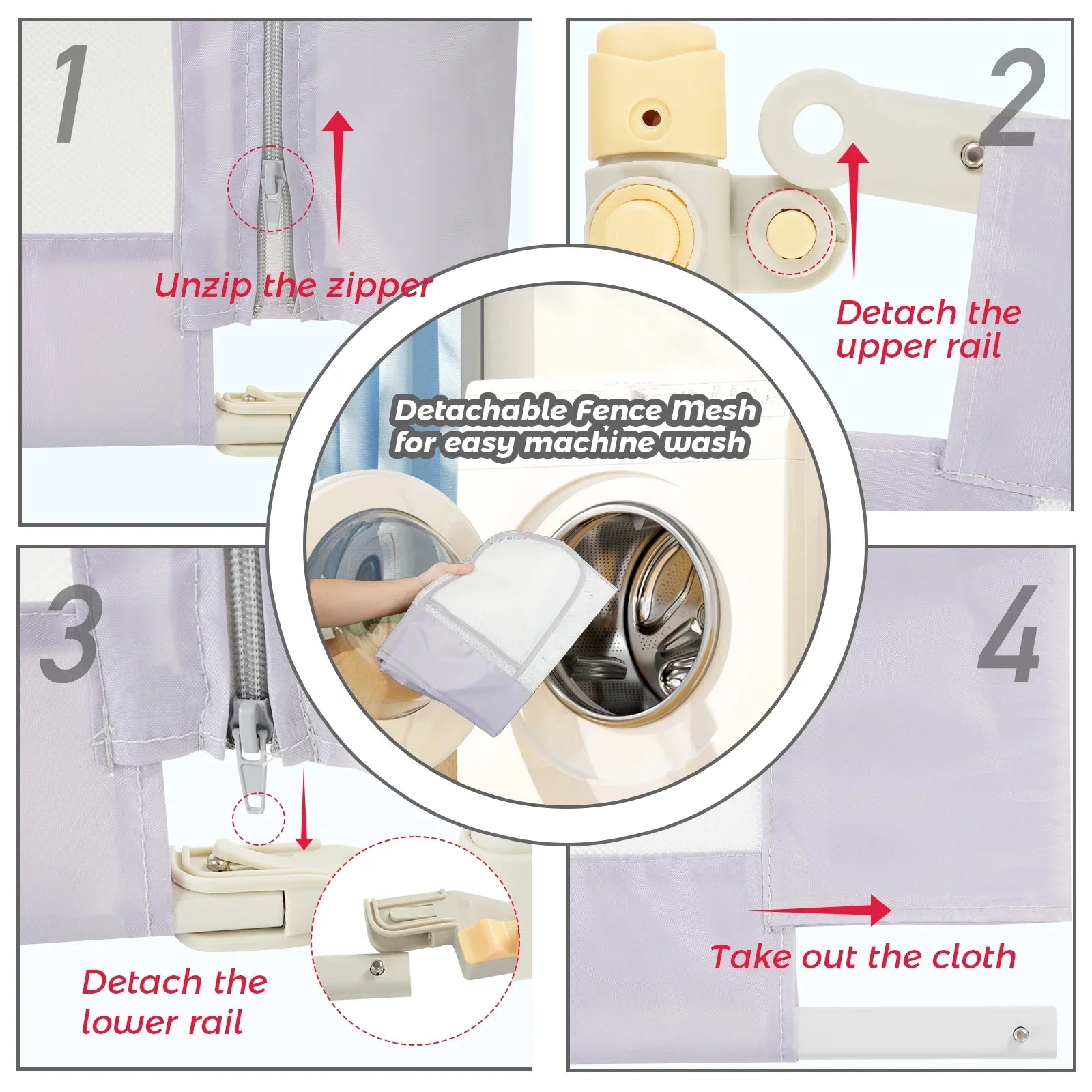 درابزين سرير للأطفال الصغار ١٥٠ سم (رمادي - جانب واحد)