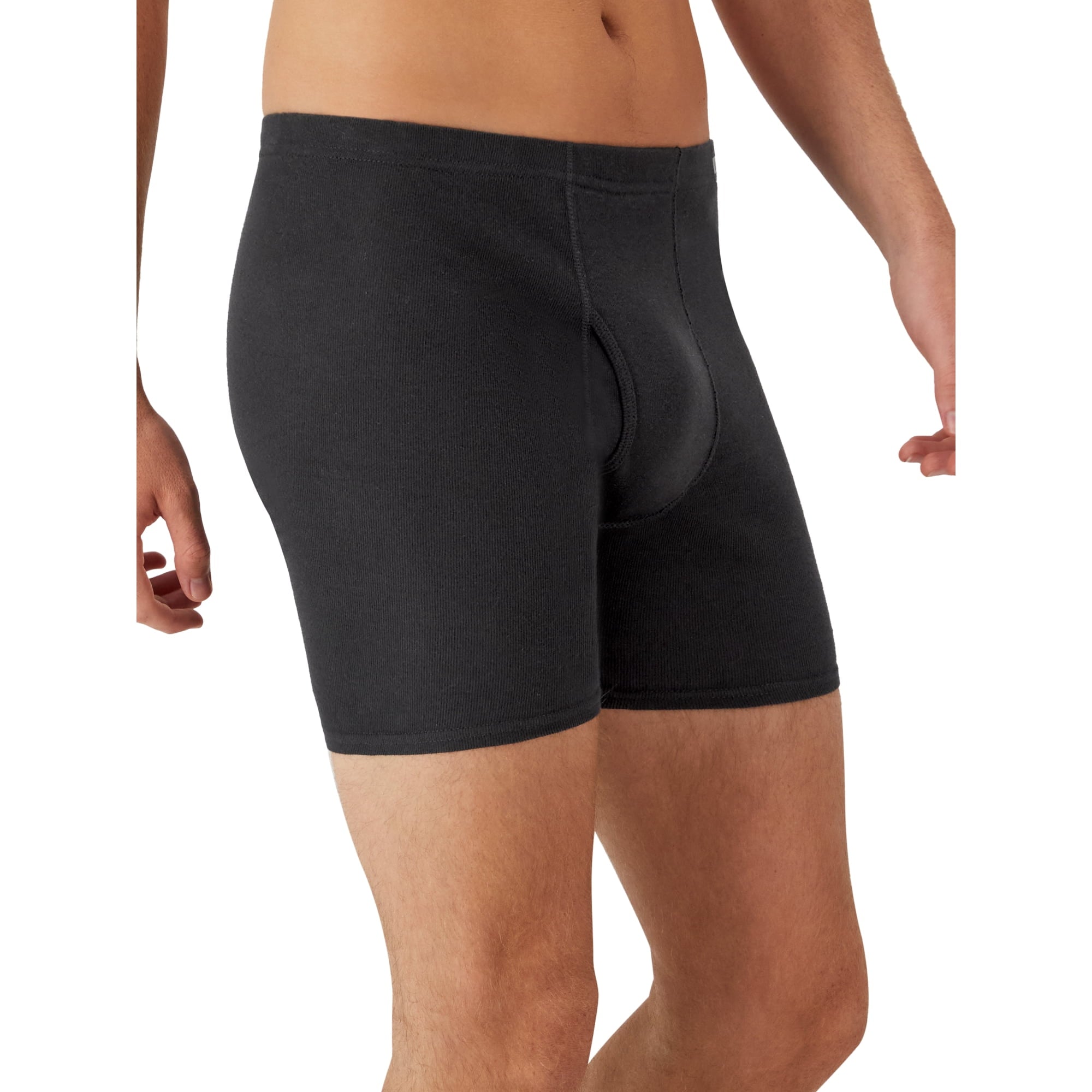 SIZE: L(36-38) - Hanes Men's Value Pack Covered Waistband Boxer Briefs, 6 Pack