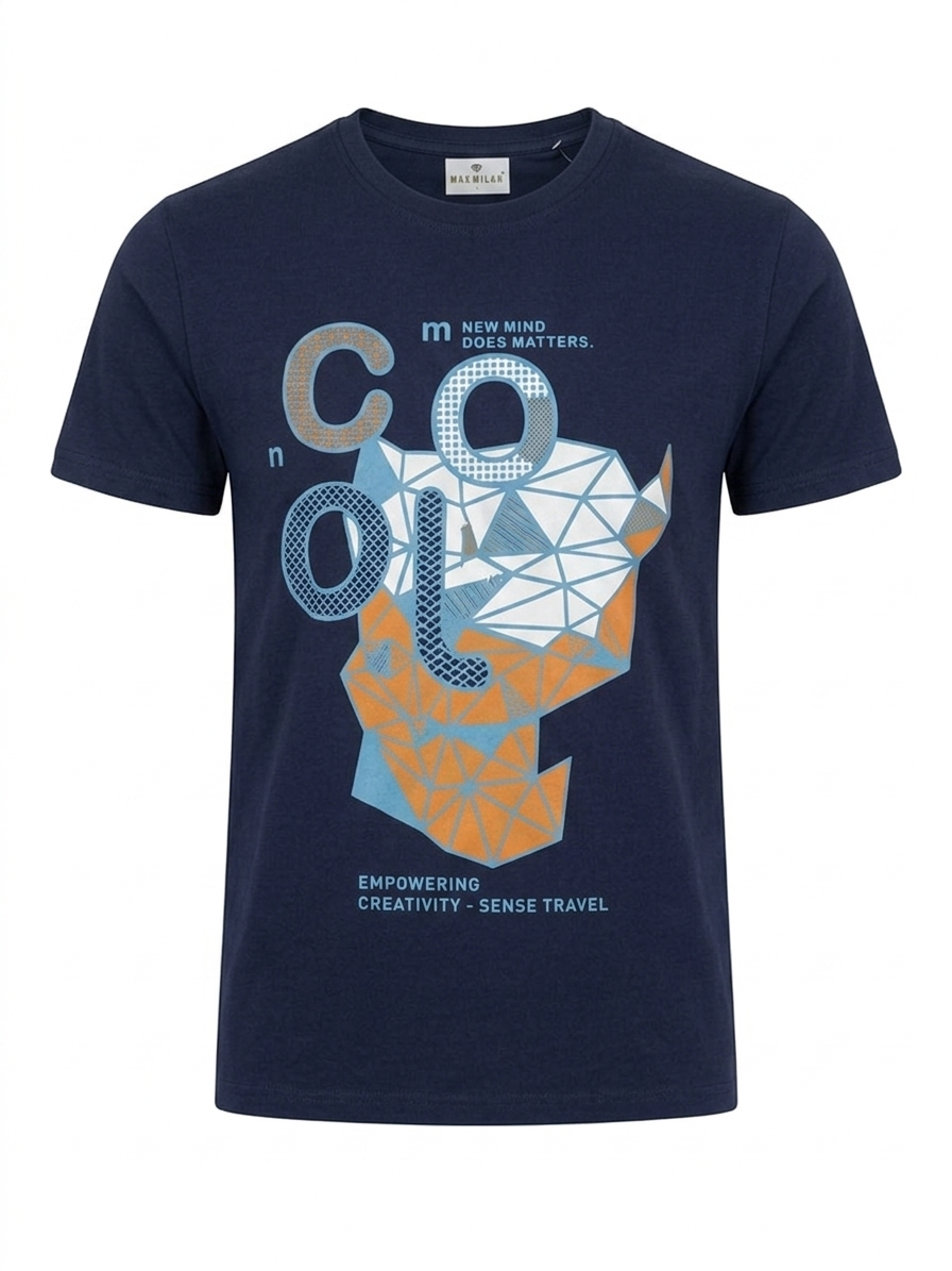ACHIVER NAVY PRINTED T-SHIRT MEN