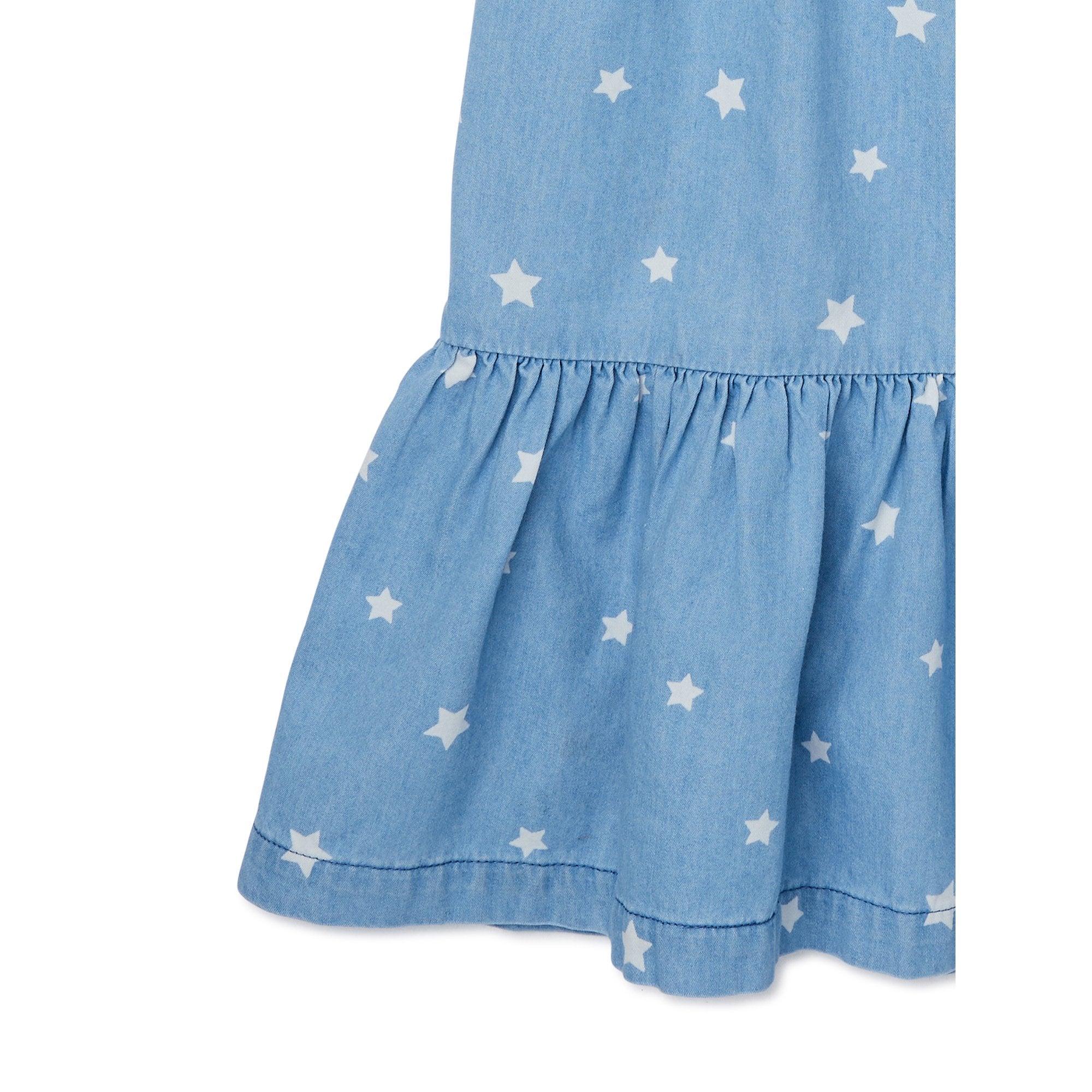 SIZE: XS(4-5) - Wonder Nation Girls Woven Button Down Dress with Ruffle Hem