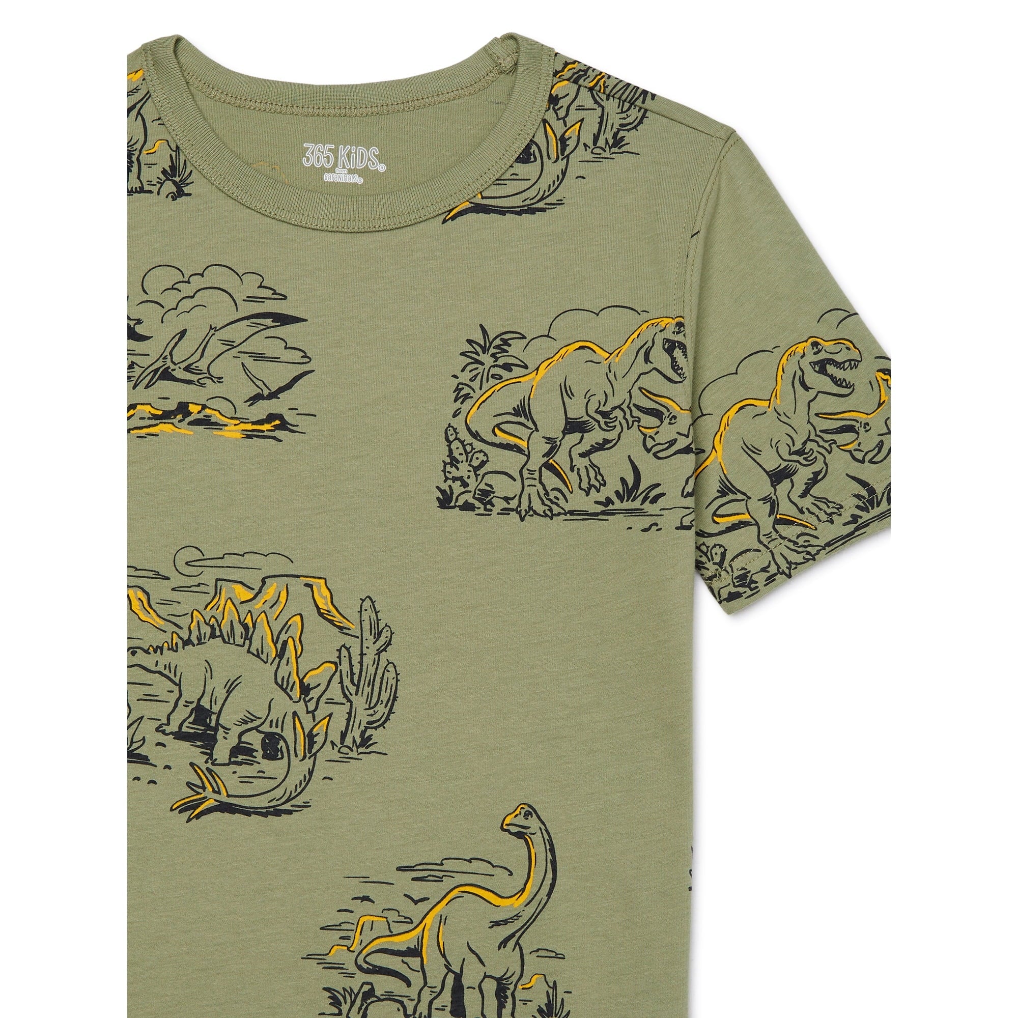 SIZE: 6 - 365 Kids from Garanimals Boys Mix and Match Tees with Short Sleeves, 2-Pack (Black & Green)