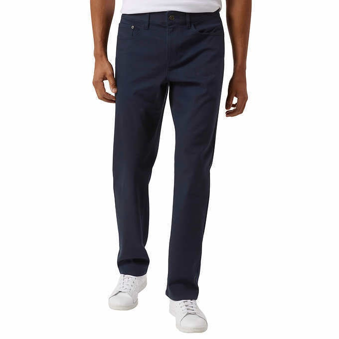 مقاس 32×30 - بنطلون جينز رجالي من IZOD - جينز دينم مريح بقصة عادية - بنطلون جينز كاجوال بساق مستقيمة للرجال، أزرق