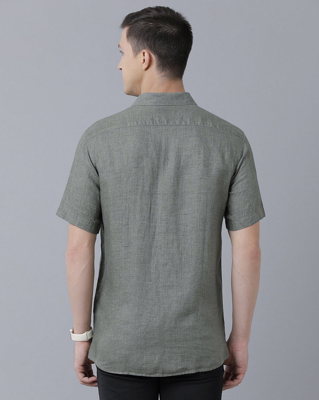 قميص LINEN CLUB مُرقّع بجيب رقعة