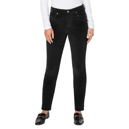 SIZE: 27 - Well Worn Ladies High Rise Luxe Velvet Tapered Pants (Black 4/27)