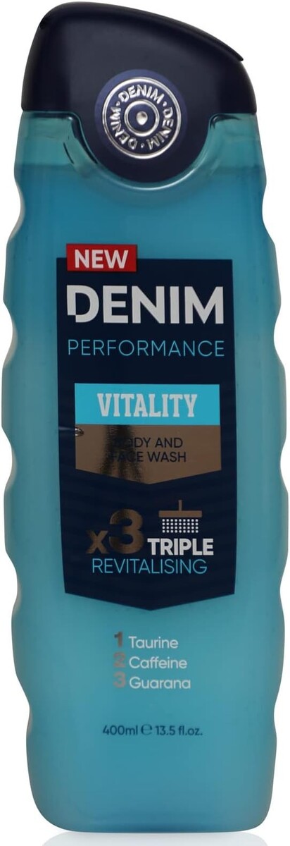 Denim new Performance VITALITY Body And Face Wash x3 400ml