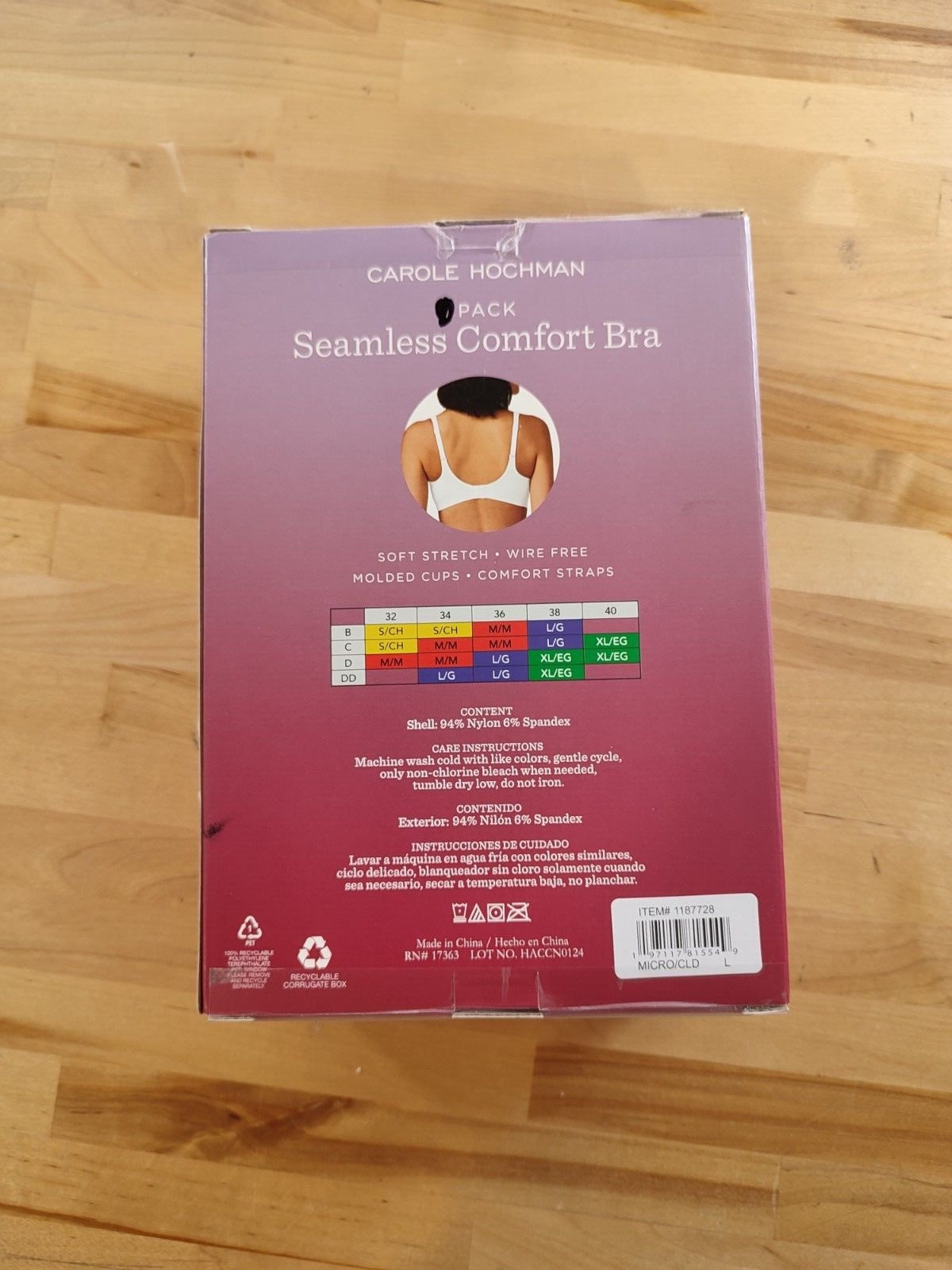 SIZE L - Carole Hochman Seamless Comfort Bra Wire Free Molded Cups Comfort Straps (2 Pack) (as1, Alpha, l, Regular, Regular, Bark/Cloud Dancer)