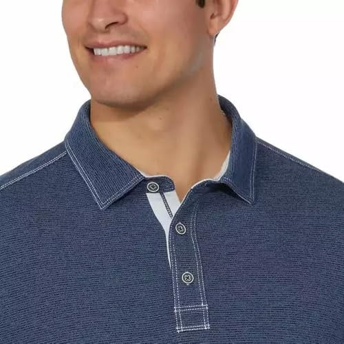 Size: XL - Sierra Design Men’s Short Sleeve Woven Shirt (Navy, X-Large) DU