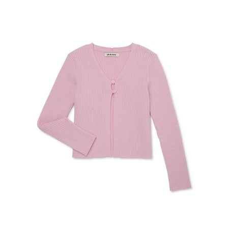 Size S (6/6X) - Nik & Leksi Girls Ribbed Flyaway Cardigan