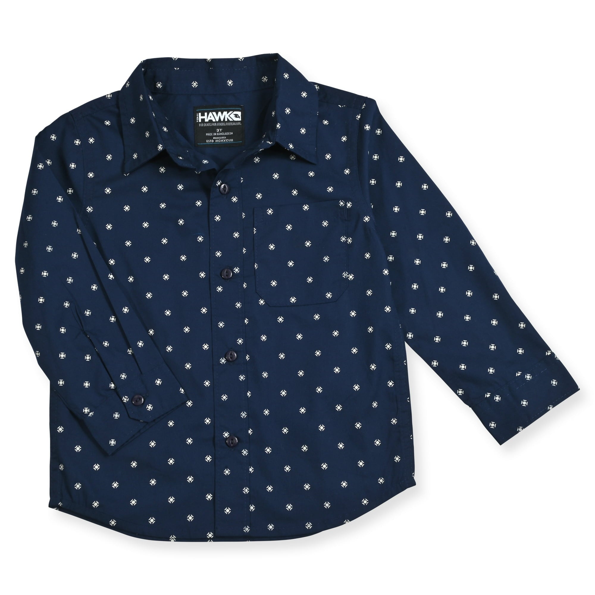 SIZE: S(8) - Tony Hawk Boys Printed Long Sleeve Button Down Shirt and Jogger Pant 2 Piece Outfit Set