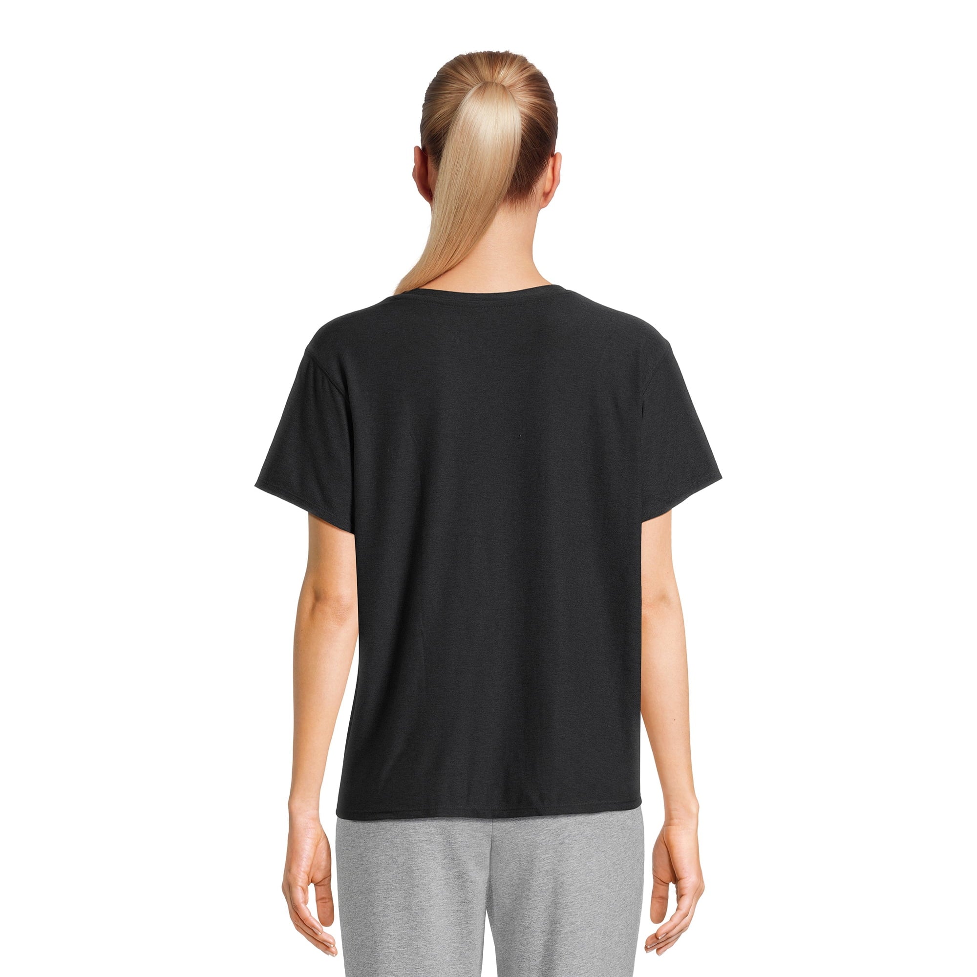 المقاس: M - تي شيرت رياضي نسائي بأكمام قصيرة من Athletic Works ومقاسات كبيرة