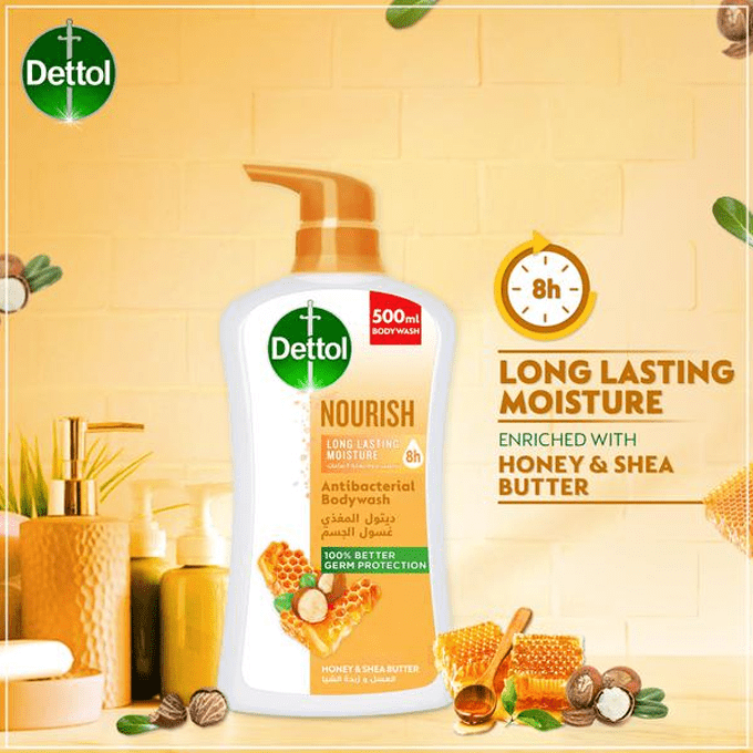 Dettol Nourish With Honey and Shea Butter Body Wash | 500ml