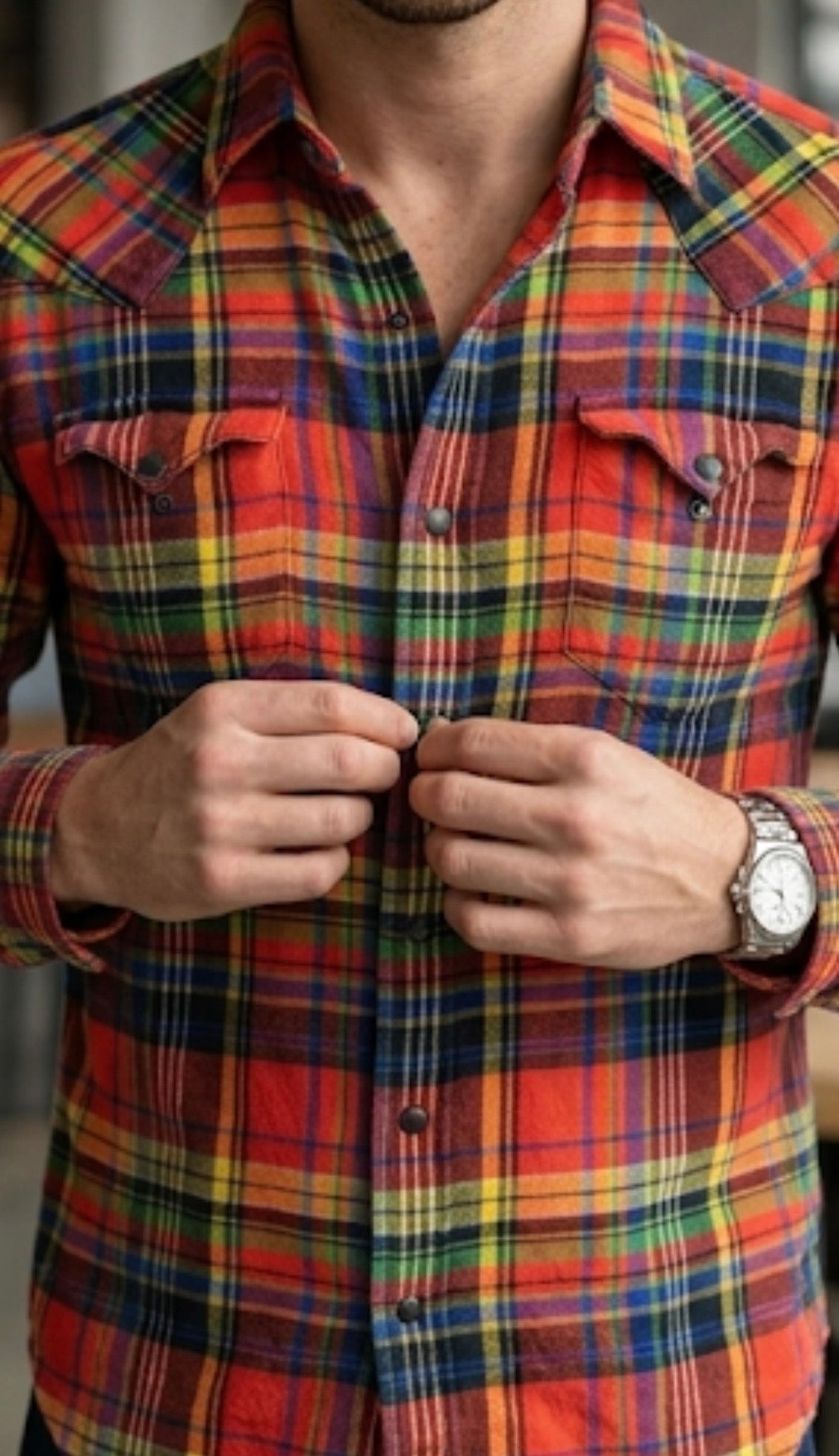 RALPH LAUREN ORANGE MULTI COLORED SHIRT FOR MEN