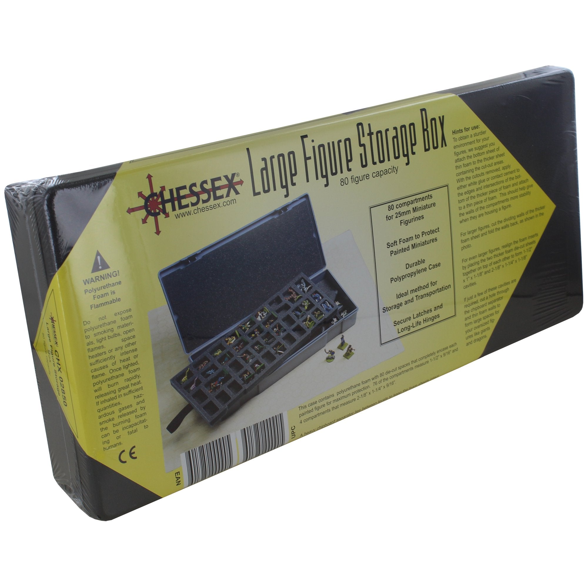 SEALED - Chessex Figure Storage Box for 25mm Humanoids (80 Figure capacity), Gray