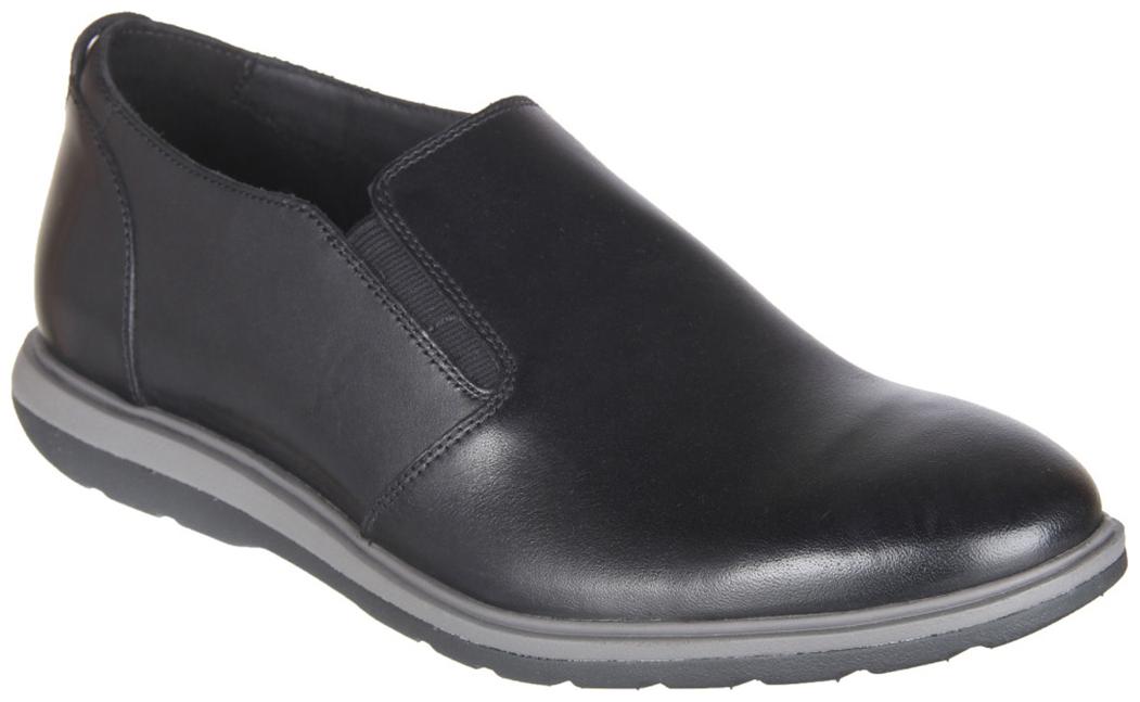 Clarks Glaston Step Men’s Black Leather Slip‑On Shoes – Comfortable Casual Loafers with Durable Grip