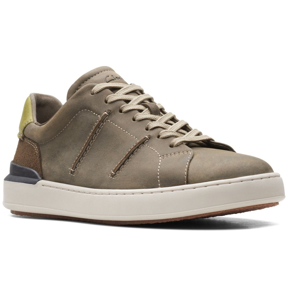 Clarks Men’s Brown Leather Casual Sneakers – Lace-Up Comfort Walking Shoes
