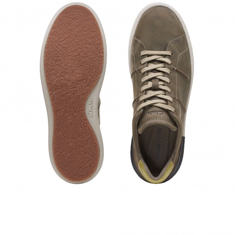 Clarks Men’s Brown Leather Casual Sneakers – Lace-Up Comfort Walking Shoes