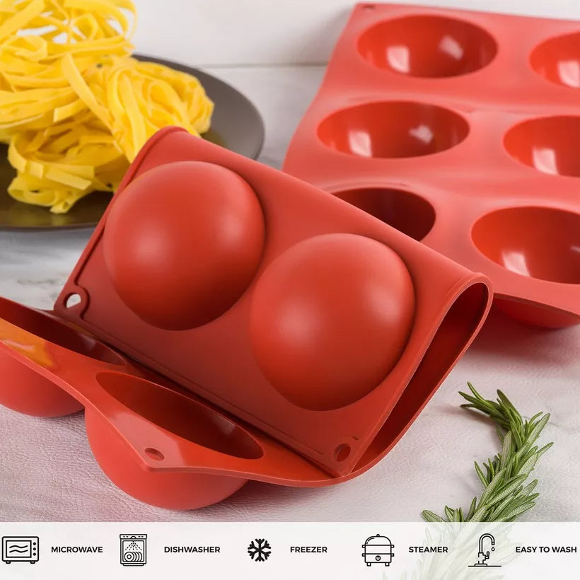 مجموعة إنسيا من قوالب السيليكون ذات فتحتين و6 فتحات - قوالب متعددة الاستخدامات للخبز والحرف اليدوية للكعك والشوكولاتة والمزيد
