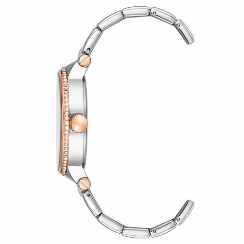 ساعة آن كلاين نيويورك النسائية كوارتز من الفولاذ المقاوم للصدأ ثنائي اللون