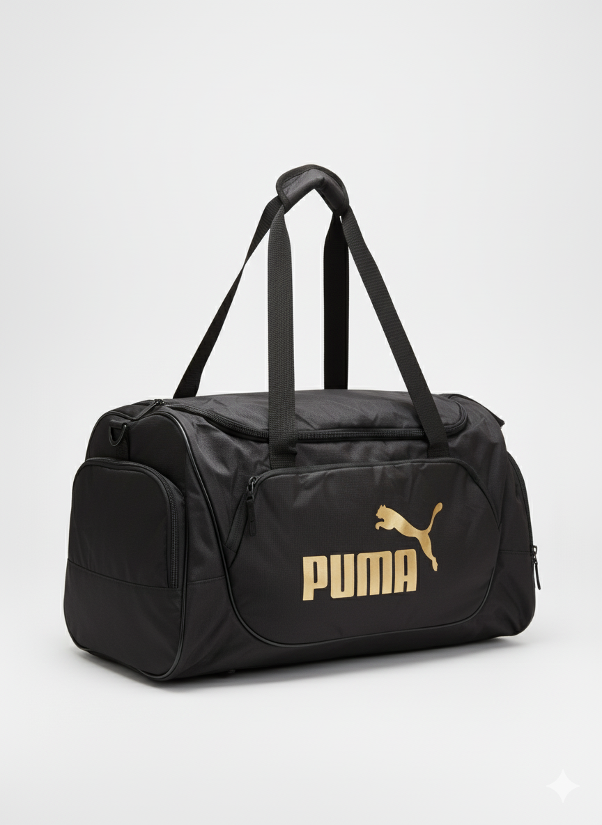 Puma duffle bag black with golden logo