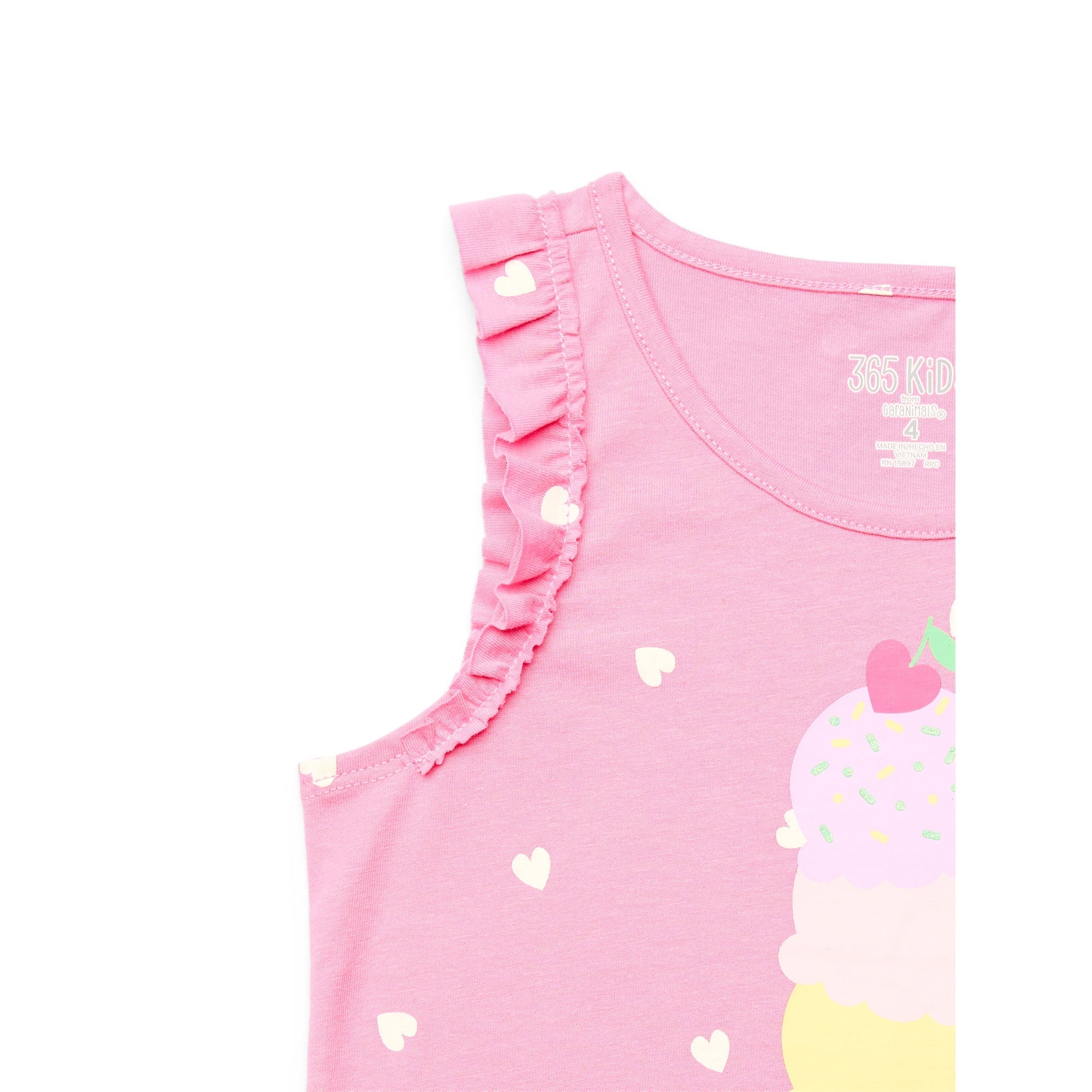 SIZE: 7Y - 365 Kids by Garanimals Girls Ruffle Tank