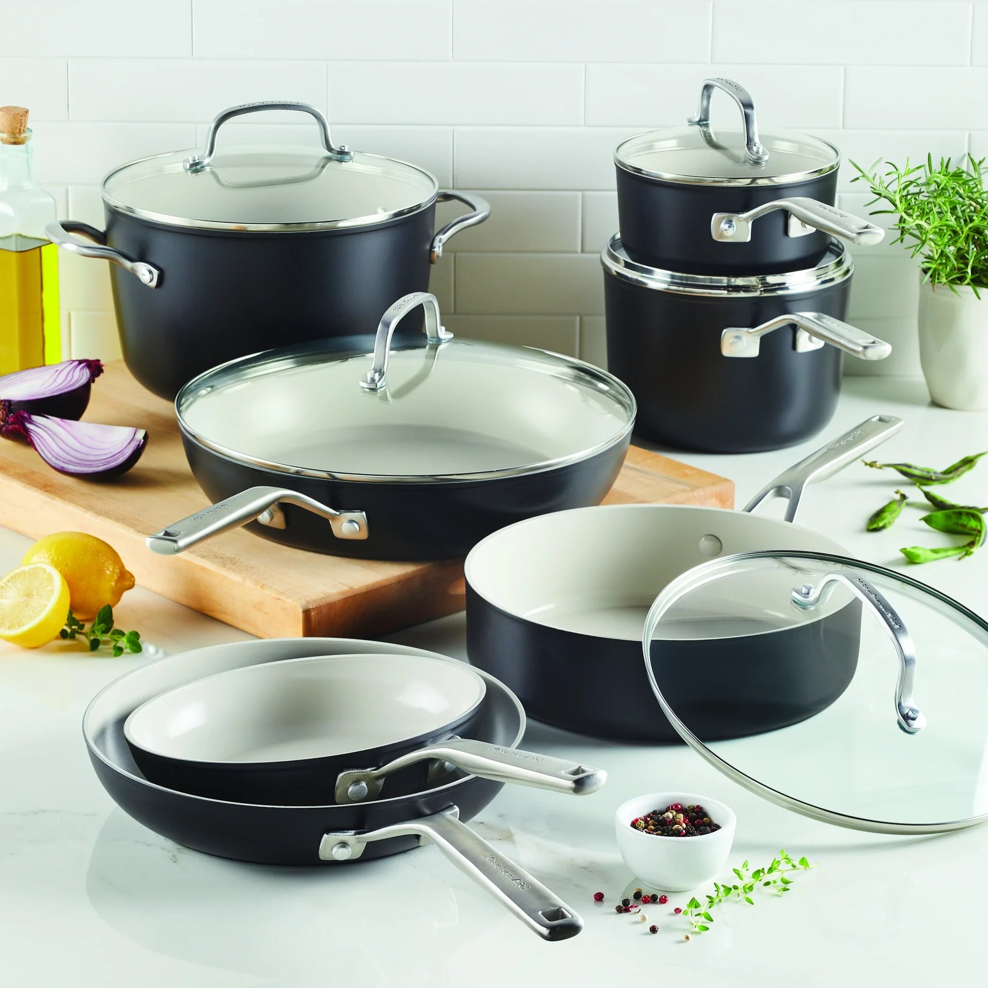 KitchenAid 12-piece Hard Anodized Ceramic Non-Stick Cookware Set