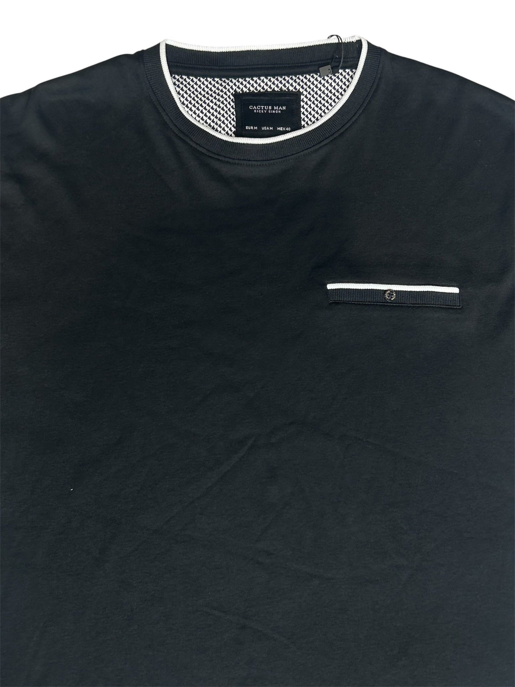 Cactus Man Ricky Singh Men’s Black & White Round Neck Half-Sleeve T-Shirt