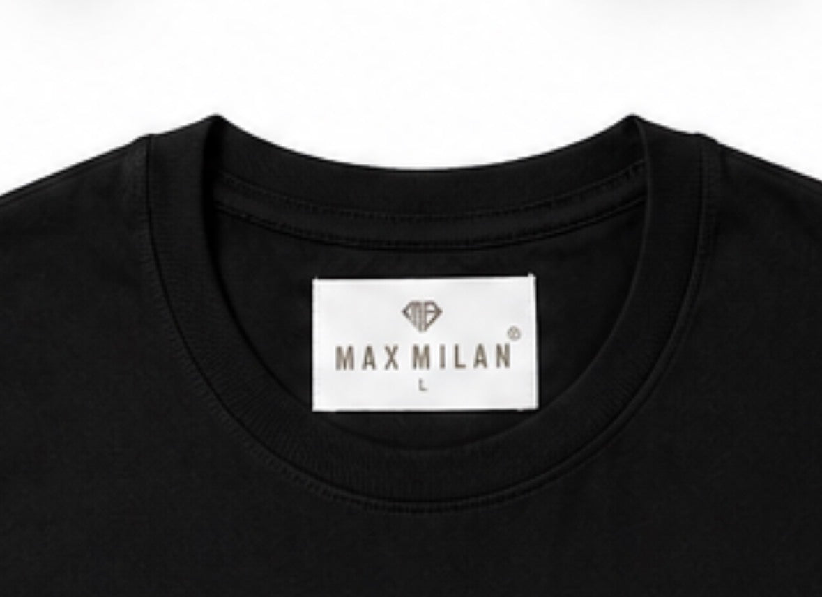 MAX MILAN PRINTED BLACK T-SHIRT MEN