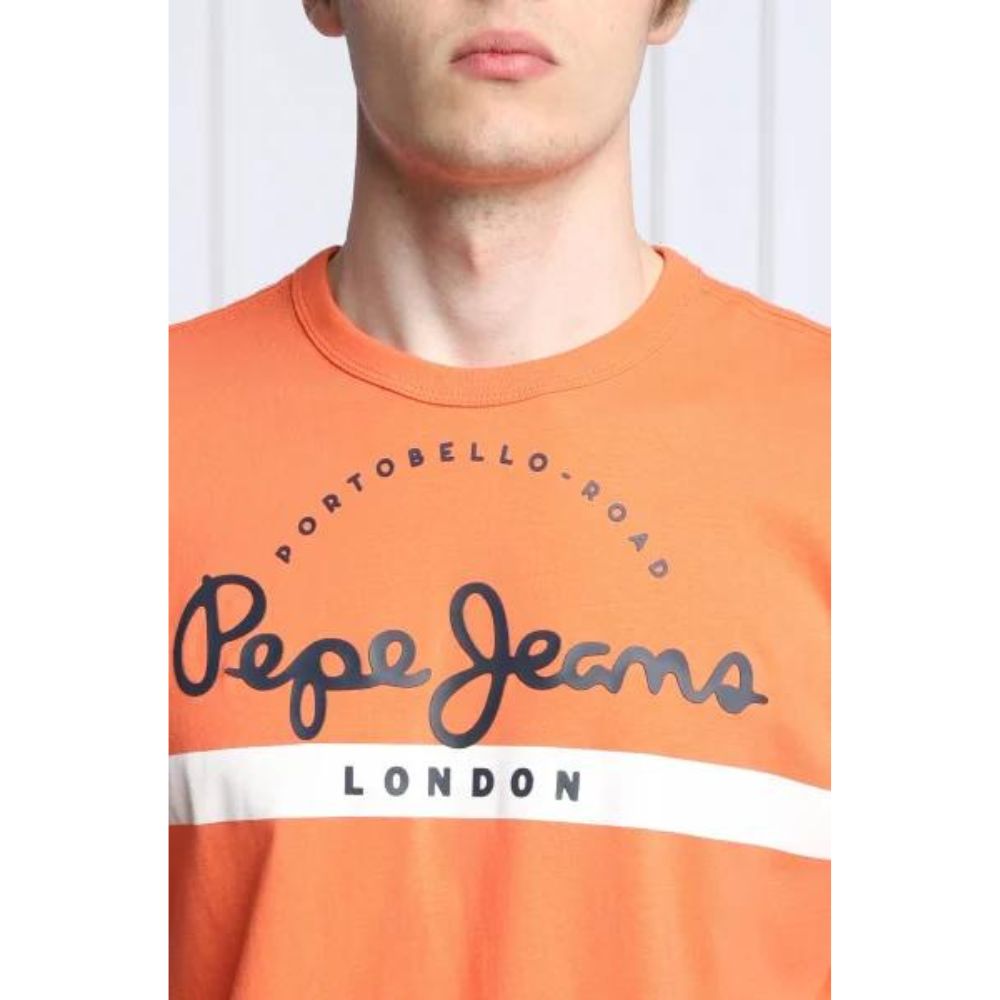 Pepe Jeans Men's Squash Orange T-Shirt Vibrant Style & Comfort
