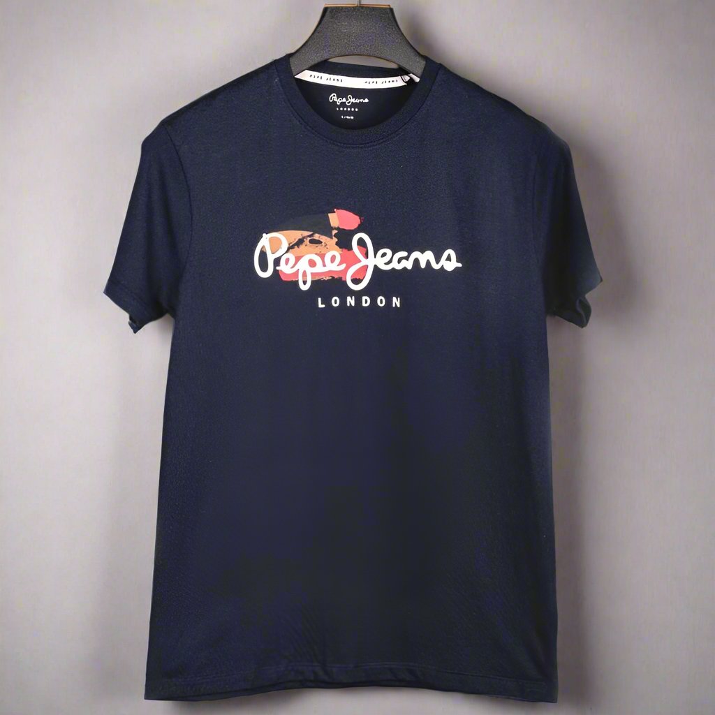 Pepe Jeans PM509196 London Logo Printed Blue T-Shirt Men's Trendy