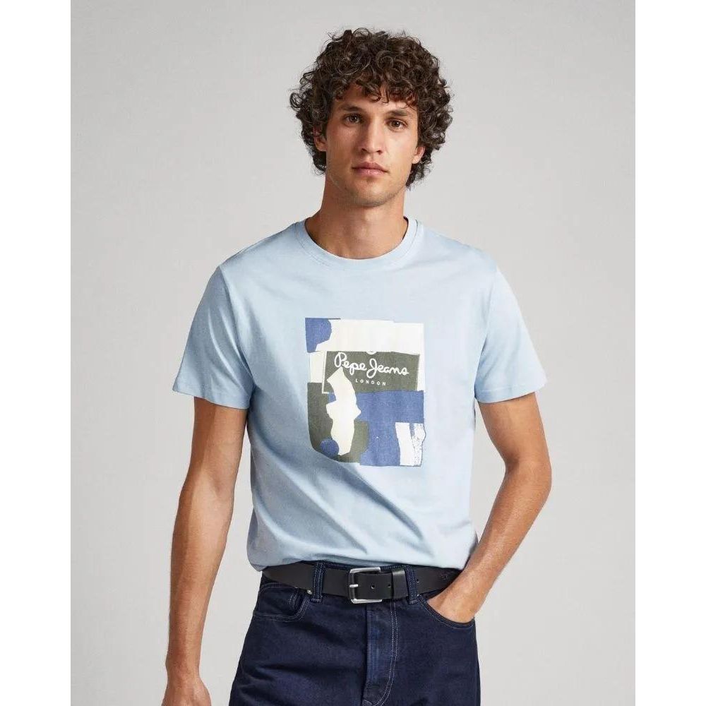 Pepe Jeans PM508942 OldWive Light Blue T-Shirt - Vintage Charm for Men