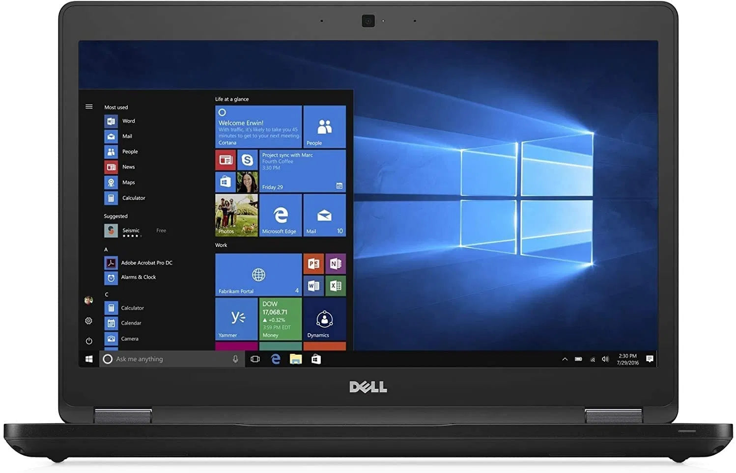 Dell Latitude 5480 Business Laptop, 14 Inch FHD, Intel Core 7th Generation i5-7300U, 16GB DDR4, 256GB SSD, Webcam, Bluetooth, Windows 10 Pro Used