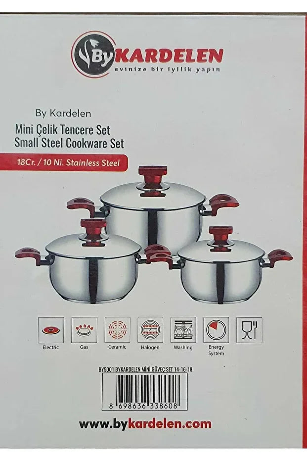 BYKARDELEN MINI STEEL COOKWARE SET 14CM-16-18CM