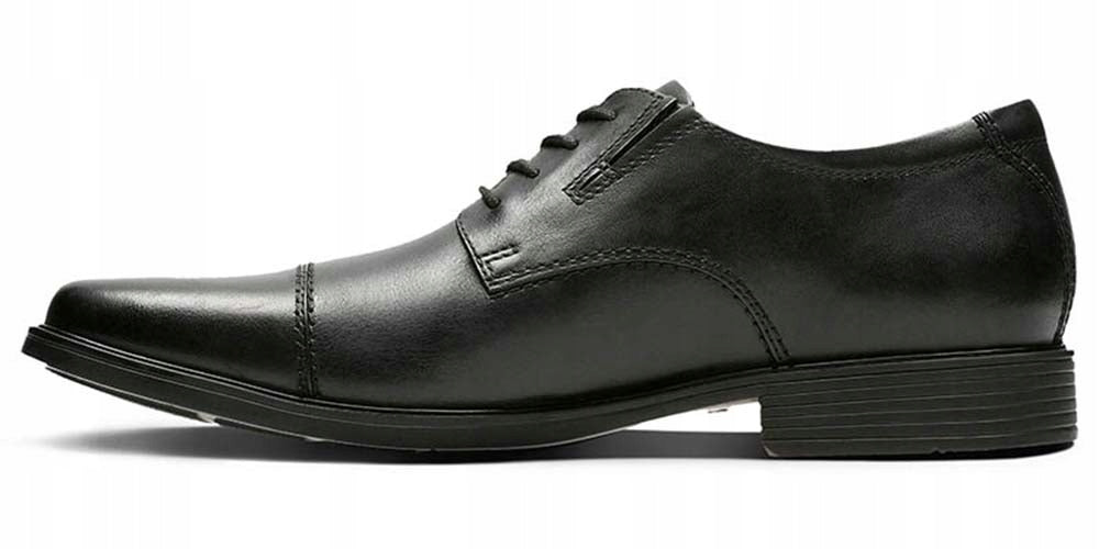 Clarks Tilden Cap Black Leather Stylish Shoe (11064249652)