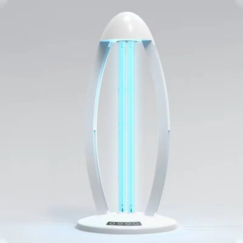 Sleek, handheld UV disinfection lamp with white body and blue light. Perfect for sanitizing surfaces and objects. Shop on Dubailisit!