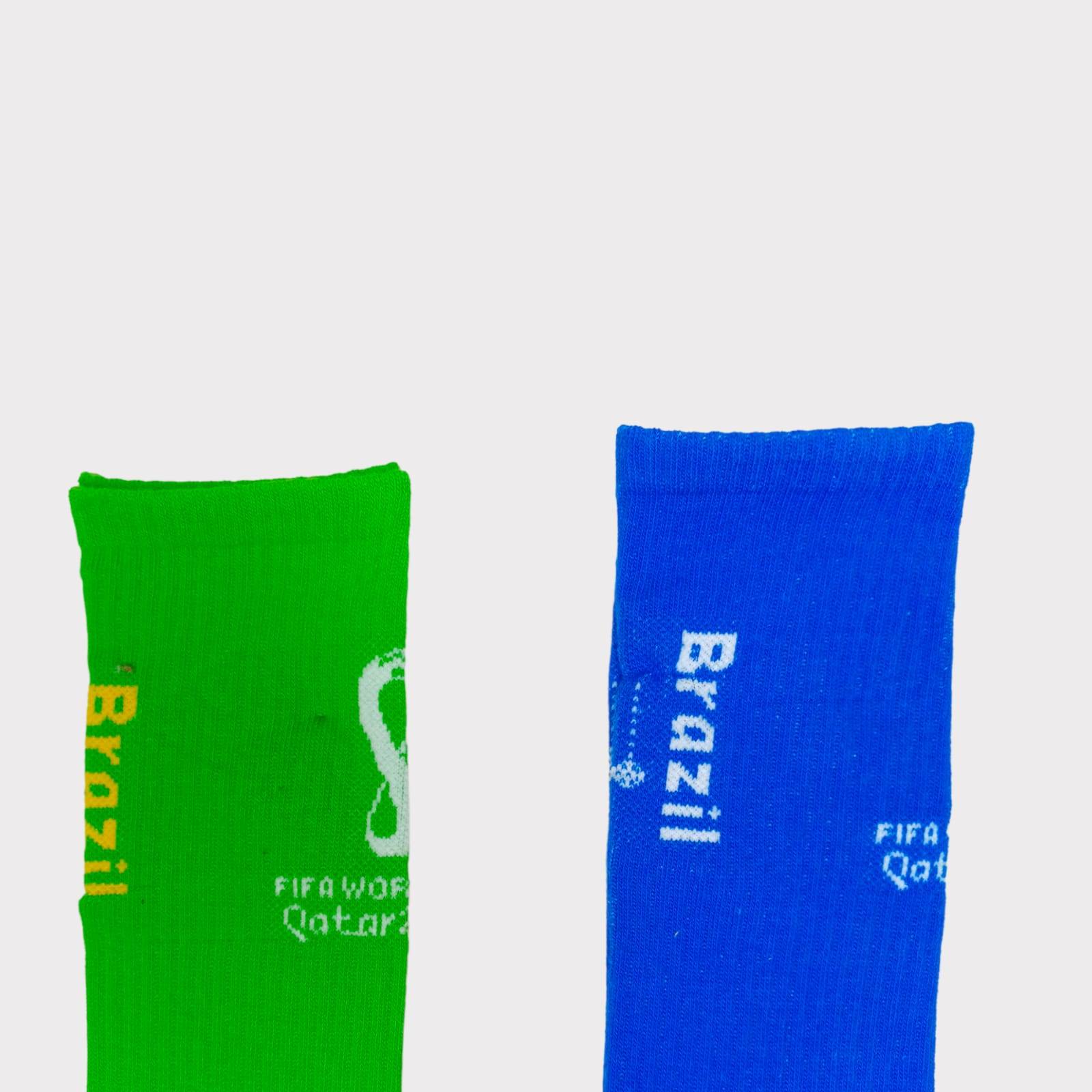 FIFA Brazil Men's Socks: Show your love for Brazil in green & blue (mention size if relevant).Cheer on Brazil in style & comfort with these official FIFA socks.