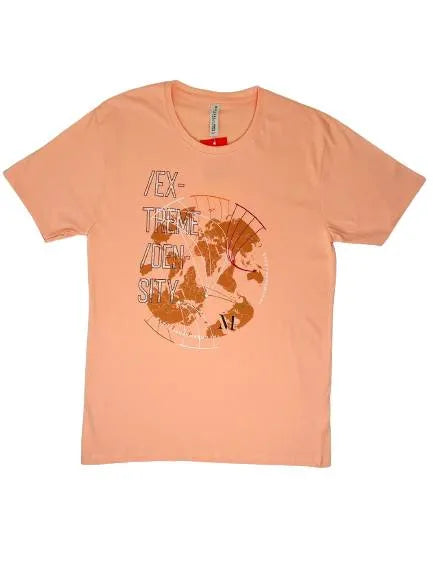 Maxzone graphic tee: Light orange, comfortable, men's fashion.Featuring a unique graphic print, this Maxzone t-shirt is perfect for expressing your personality.
