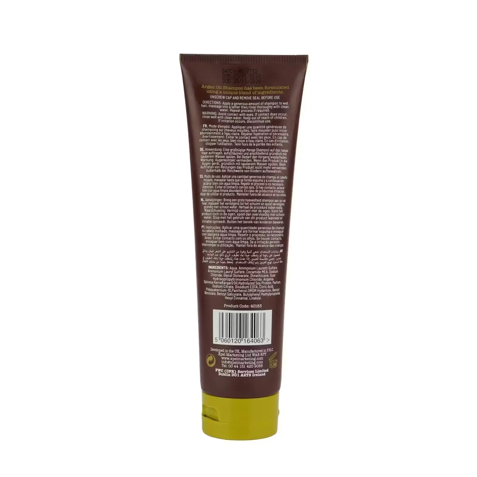 Bottle of Argan Oil Hydrating Conditioner (300ml) with argan oil extract, emphasizing smooth and shiny hair. May also include a hand pouring the conditioner or hair styled after using it.