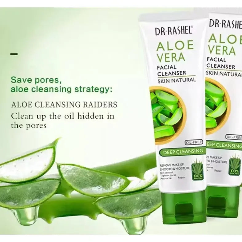 Dr. Rashel Aloe Vera Cleanser (100g) deep cleanses & soothes skin with aloe vera extract. Oil-free formula for refreshed, radiant complexion. Shop on Dubailisit!