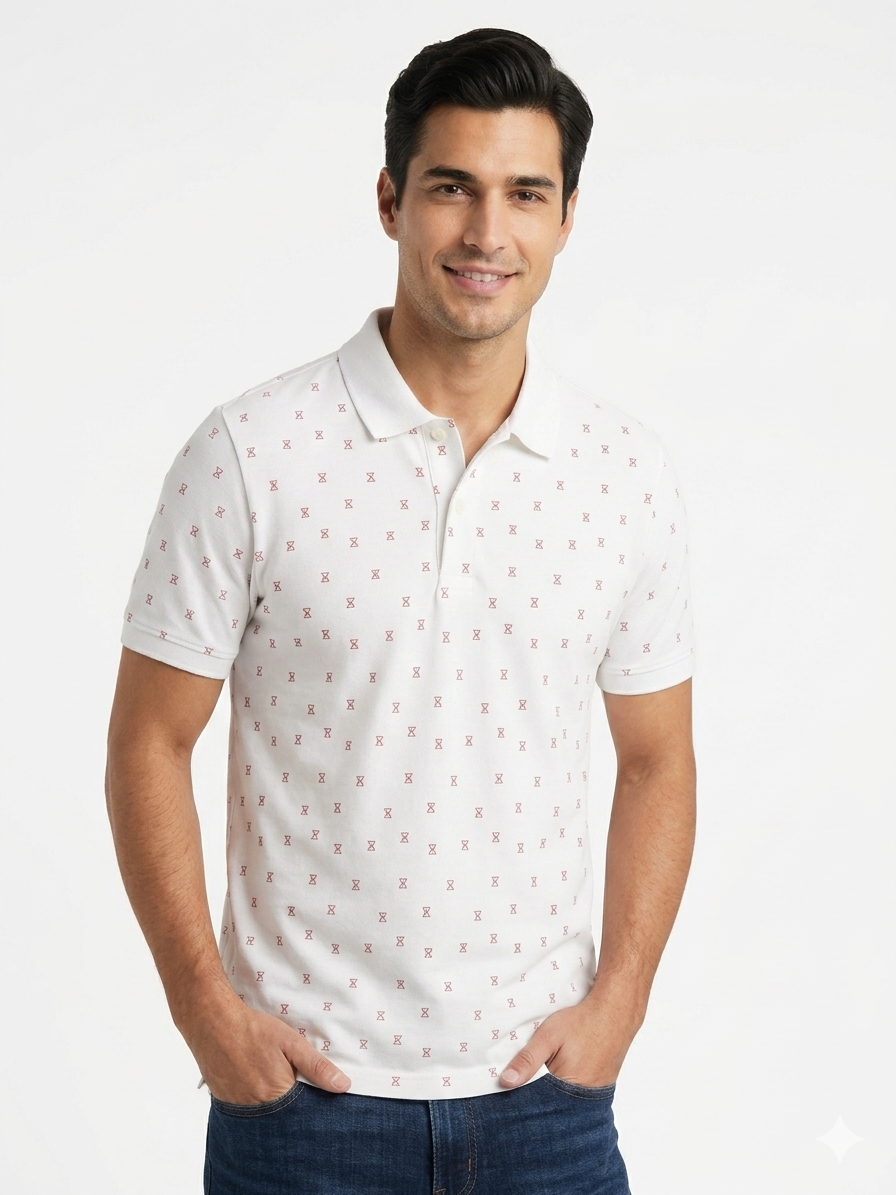 Levi's White Polo T-Shirt With Red Patterns Men