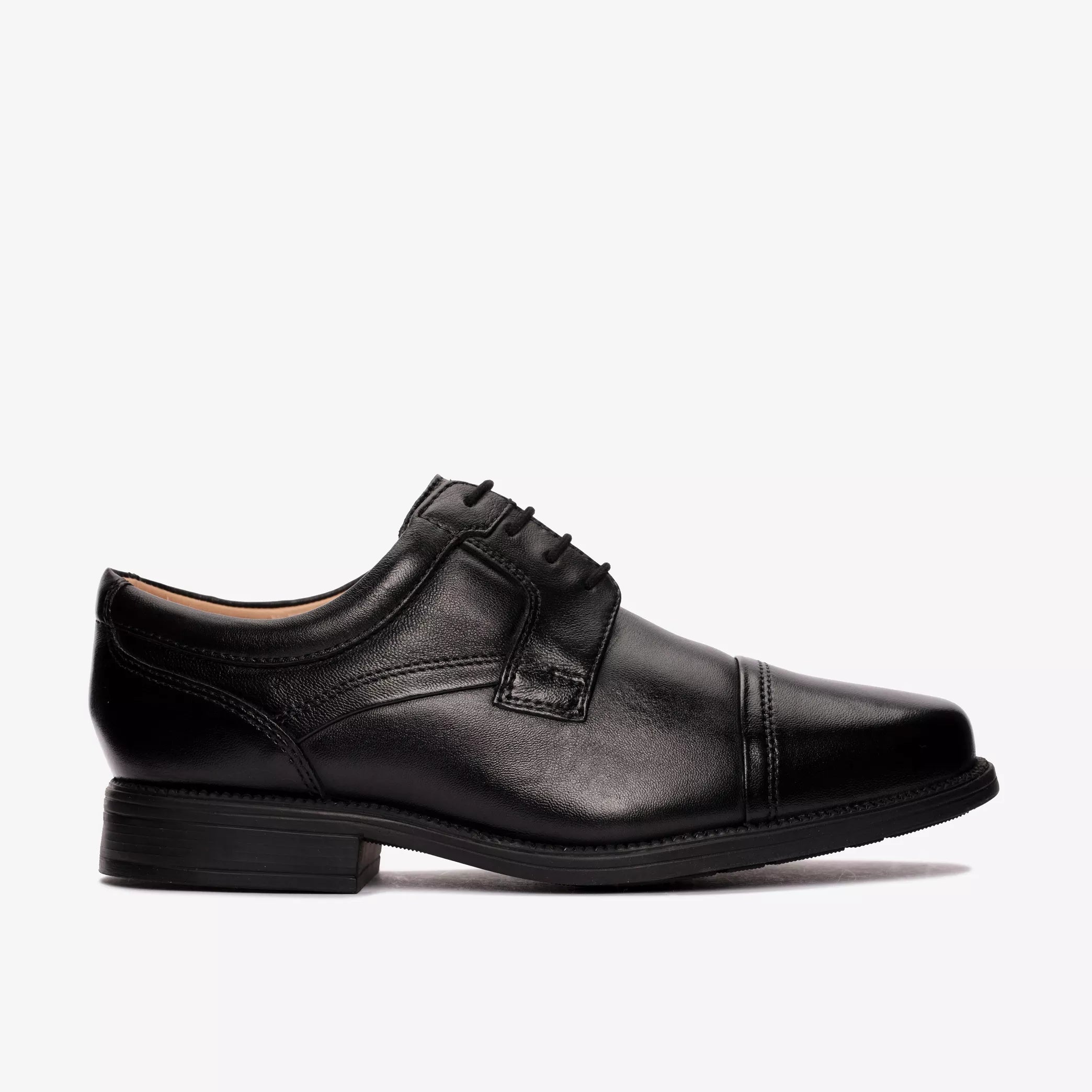 CLARKS Hail Cap 'Black Leather' - Men's Shoes