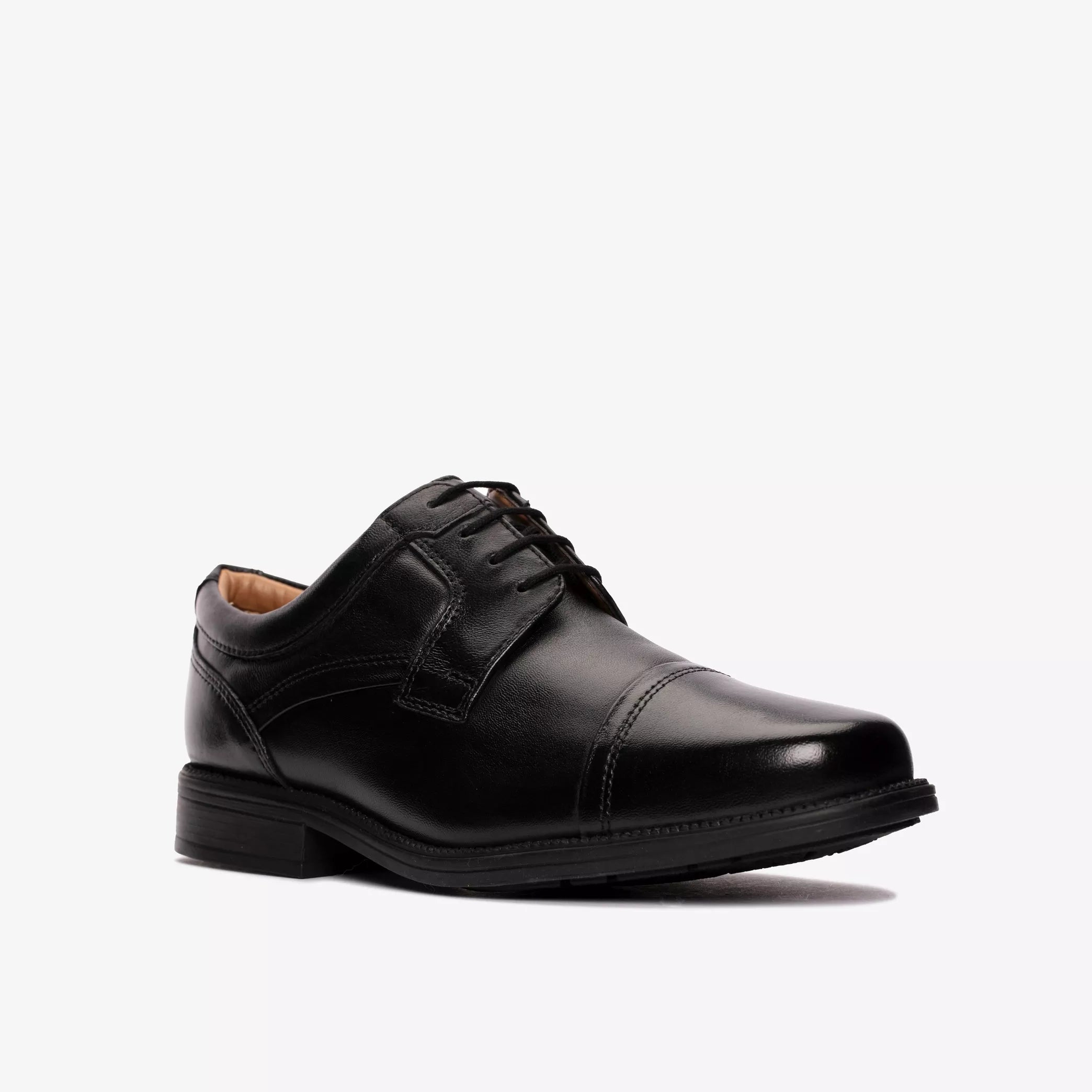 CLARKS Hail Cap 'Black Leather' - Men's Shoes
