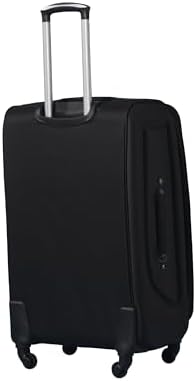 Monsca softside Luggage set of4 Ultra Lightweight suitcase for travel,TSA Approved, anti theft zipper (Black)