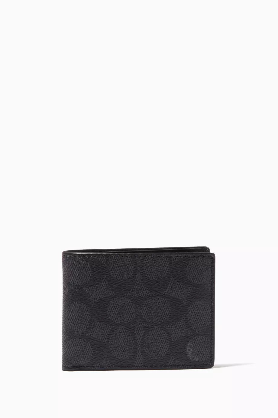 Coach Slim Logo Print Canvas Bifold Wallet 2in1