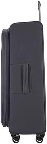 Pierre Cardin Softside Luggage Set of 5 Ultra Light Weight 4 Wheels TSA Approved (BLACK)