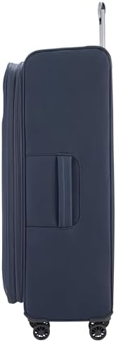 Pierre Cardin Luggage Softside Lightweight Suitcase for Travel, TSA Approved Lock, Anti Theft Double Zipper, Mercury Collection (Navy)