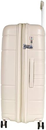 Pierre Cardin UNBREAKABLE Luggage for travel International Lock 4 Double Wheels, Double Anti Thef Zipper Suitcase (Set of 4, Champagne)