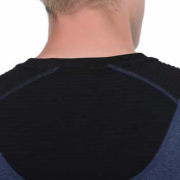 المقاس: M - قميص سبايدر أكتيف رجالي بأكمام طويلة، أزرق، متوسط