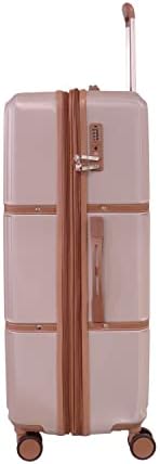 Pierre Cardin Luggage TSA Approved Suitcase for Travel, ANTI Theft Double Zipper Travel bag, Skyline Collection (Set of 3, Rose Gold)