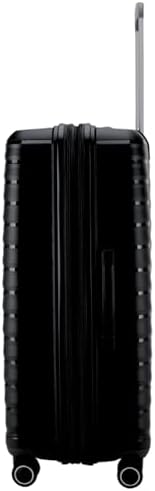 Pierre Cardin Unbreakable Luggage,Expandable Zipper,4 Spiner Whels, Set of 4 PCS (Black)