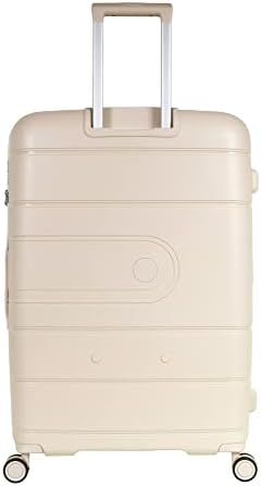 Pierre Cardin UNBREAKABLE Luggage for travel International Lock 4 Double Wheels, Double Anti Thef Zipper Suitcase (Set of 4, Champagne)